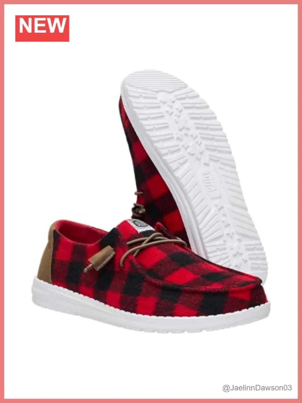 Plaid Textile Slip On Loafer Lightweight Comfortable Women's Shoe